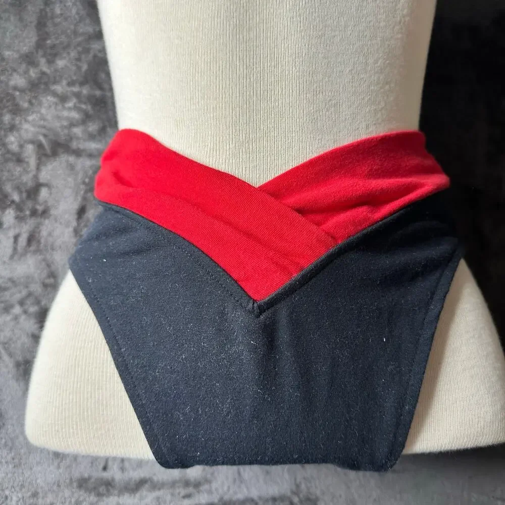 Vintage 80s/90s Bikini bottom Swimwear Red black cotton Women’s Size Med